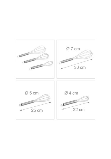 Ulzyvf Yumurta Çırpma Makinesi - Paslanmaz Çelik Mini Yumurta Süpürme Seti, Büyük Boy Bulaşık Makinesi Uyumlu, 3'lü Paket Paslanmaz Çelik