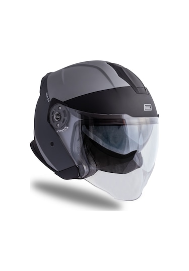 Palio 2.0 Scout Mat Titanyum-siyah Güneş Vizörlü Açık Kask C2 Siyah