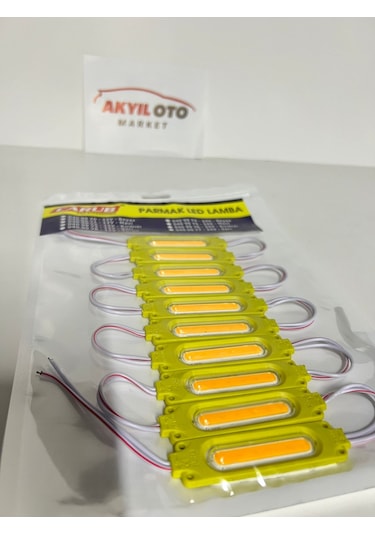 Parmak Led Lamba Parmak 12v Cob Sarı 10 Adet