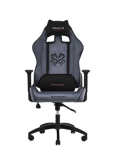 Rio Balerion Antrasit Gri Kadife Terletmez Kumaş Gaming Oyuncu Koltuğu -6 Gri