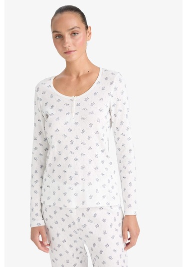 Defacto Pijama Takımı Desenli Uızun Kollu Üst Uzun Alt-fall İn Love F9837ax25auer85 Ekru Defacto Pijama Takımı Desenli Uızun Kollu Üst Uzun Alt-fall İn Love F9837ax25auer85 Ekru