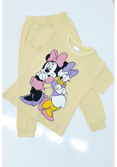Minnie Kız Çocuk Pijama Takımı Sarı