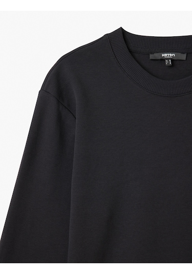 Koton Bisiklet Yaka Pamuklu Basic Sweatshirt Antrasit 5sam70008mk Antrasit