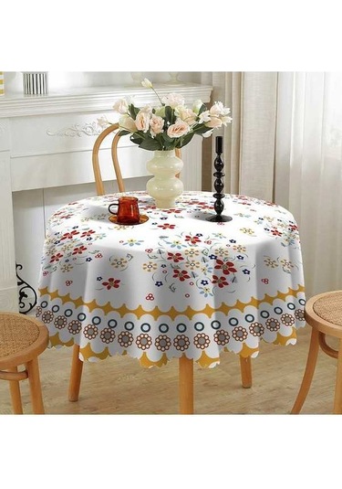 Novahub Yuvarlak Yuvarlak Yeni Ve Su Örtüsü Noel Masa Kırk Geçirmez Dokuz Dayanıklı Aşınmaya Ke Beyaz