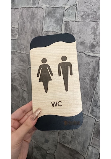 Meşe Serisi Kadın WC Erkek WC ve Genel WC 3'lü Natural Yönlendirm