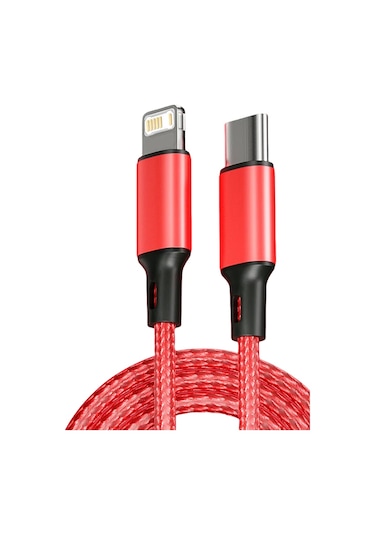 Pd 30w Usb Kablosu İphone Uyumlu 14 13 12 11 Pro Max 7 8 14 Artı Xs Xr Hızlı Kırmızı 2m
