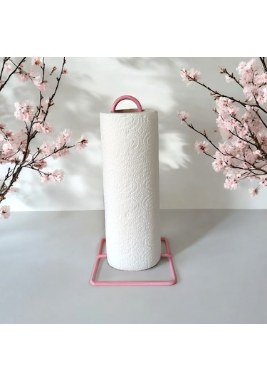 Havlu Peçetelik , Pembe Renk Rulo Peçetelik , Metal Masa Tezgah