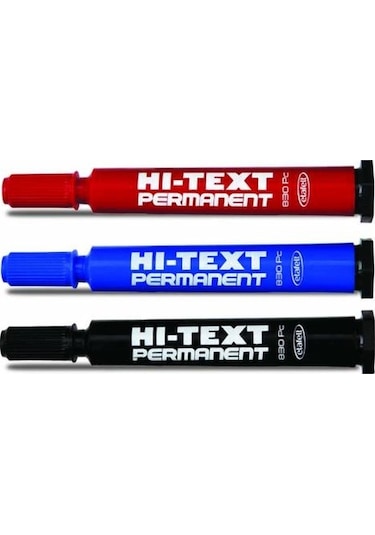 Hi-Text 830 Pc Kesik Uçlu Permanent Marker Koli Kalemi 3 Renk