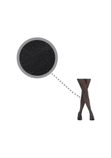 Kadın Düz Simli Siyah Külotlu Çorap Çok Renkli