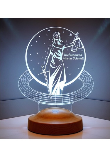 3D Led Lamba Avukat Adalet Kişiye Özel Hediye Gecelambası