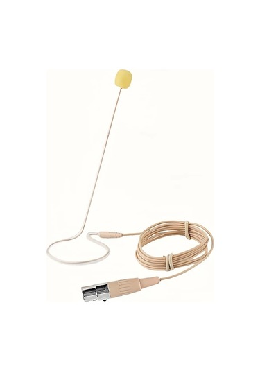 Sunshine011 Bej Rengi 4 Pin Xlr Mikrofonlu Kulaküstü Kulaklık Esnek Boyunlu Ve Ayarlanabilir