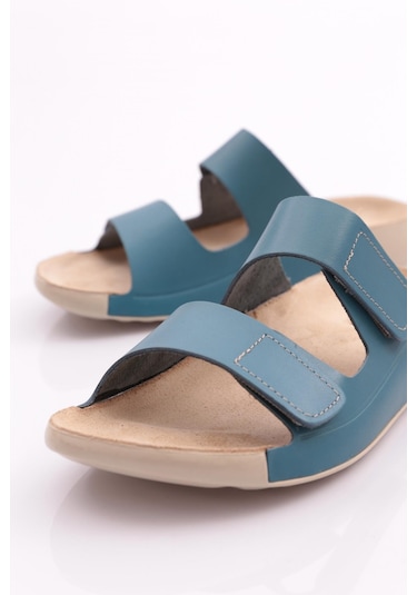 Dgn P27 Kadin Çift Bantli Terlik P27-1512-R1161 Mavi