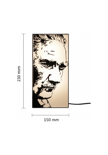Sincara Home Atatürk Masaüstü & Asılabilir Light Box / Gece Lambası Beyaz