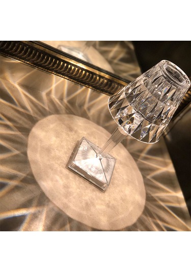 Hfambition Modern Usb Masalı Kristal Masa Lambası - 3000k/6000k Sıcak Soğuk Işık, St001 Model, Ampul Dahil