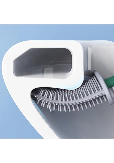 Tpr Pp Silikon Tuvalet Temizleme Fırçası Banyo Temizleyici Ev Housewives Duş Odası Banyo Aracı Tuvalet Fırçası Tutucular Antrasit - Beyaz
