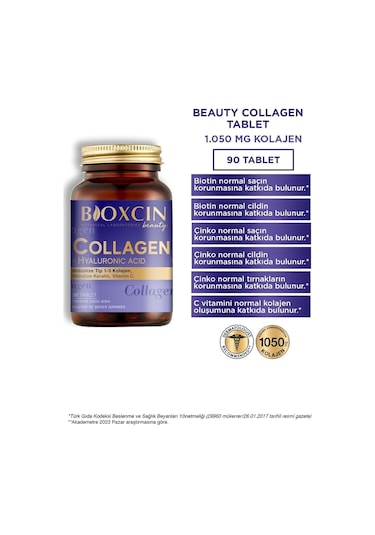 Bioxcin Beauty Collagen Tablet 3 Al 2 Öde - Tip1 Tip 3 Hidrolize Kolajen