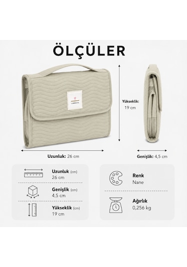 Lassig Changing Pouch Bebek Alt Değiştirme Organizer Xl Mint
