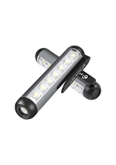 Novahub Mini Xpe + Cob El Feneri, Profesyonel Torch, Mıknatıslı, Usb Şarjlı, Ipx4 Su Geçirmez, Acil Durum Feneri, Gri Gri