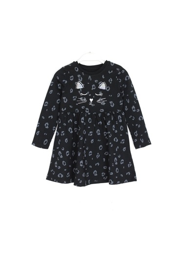 Kız Çocuk Payetli Elbise 4 - 9 Yaş Siyah Renk