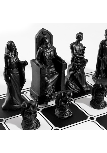 Sönmeyen Ateş Olimpos Paslanmaz Çelik Satranç Takımı Gri