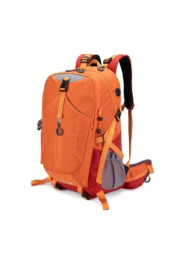 Dashanshop Orange Geniş Kapasiteli Hafif Unisex Outdoor Sırt Çantası Ayarlanabilir Göğüs Kayışları Çıkarılabilir Çerçeve Çok Cepli Kampçılık İş Seyahati Altın