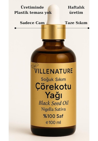 Villenature Soğuk Sıkım Çörekotu Yağı Black Seed Oil Nigella Sativa 50 Ml