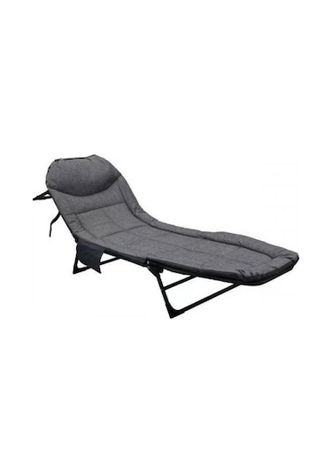 Kampet 5 Kademe Ayarlanabilir Kamp Yatağı Şezlong Kamp Sandalyesi - Gri