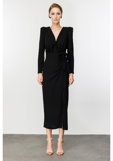 Fiyonklu Abiye Elbise Nefeli Siyah