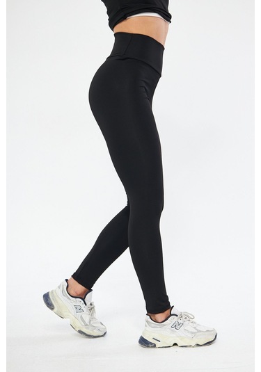 Lesa Wear Kışlık Yüksek Bel Toparlayıcı Ve Sıkılaştırıcı Likralı Şardonlu Tayt Siyah