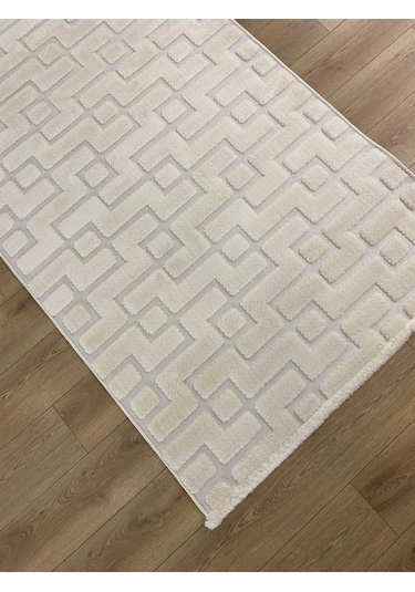 Çam Halı İndus 8006 Krem Enti Halı Yumuşak Tuşeli Modern Halı