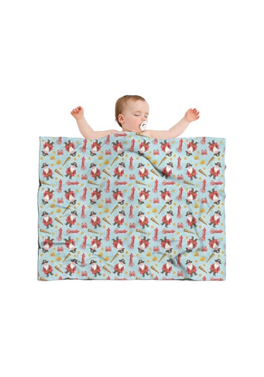 Noel Desenli Bebek Battaniyesi 40x30 İnç, Polar, Yumuşak, Hafif Ve Kalın Noel Korsan Baba Noel