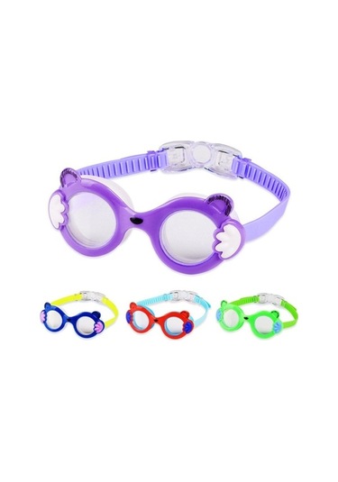 Artfulabode Mor Kedi Karikatür Jh8560 Gözlüğü Yüzme Şekli Önleyici Buhar Önleyici Çocuk Çok Renkli