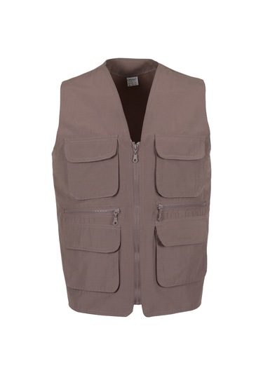 Erkek Keten Yelek Kahve Renk Normal Kesim Rar01306 Kahverengi