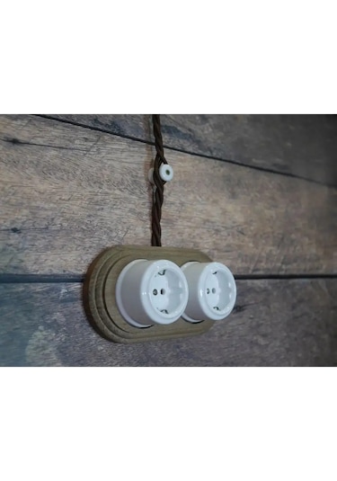 Retrika Retro Seramik Topraklı Priz 92650423 Seramik Retro Priz