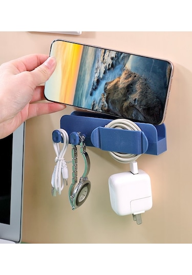 Kenpazar Pratik Kablo Düzenleyici Telefon Priz Şarj Standı Siyah