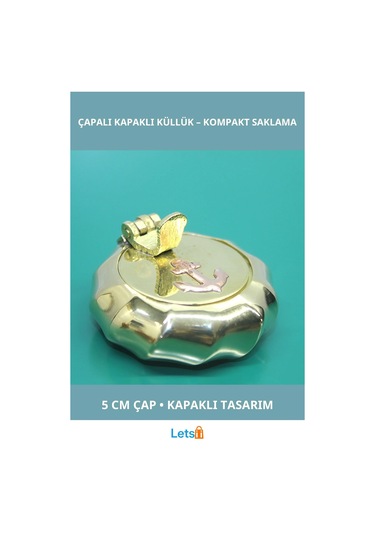 Dayanıklı Pirinç Çapalı Kapaklı Küllük 5 Cm