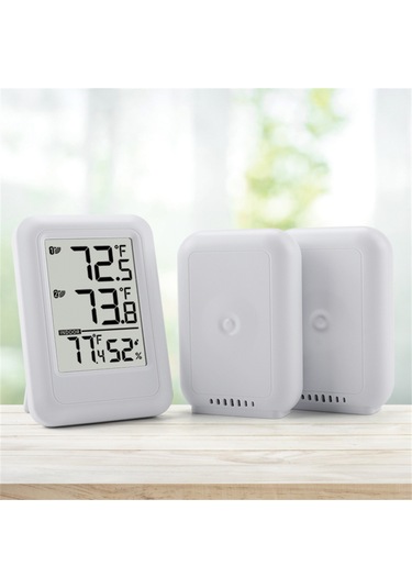 Ts-ft0402 Kablosuz İç Mekan Dış Mekan Sera Termometresi Dijital Sıcaklık Ölçer, 1 Alıcı + 2 Verici