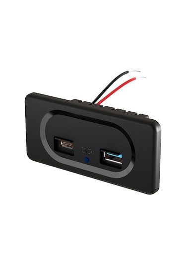 Springsun Oto Karavan Gemi Atv Uyumlu 36w Pd+qc 3.0 Çift Portlu Hızlı Şarj Aleti, Siyah Abs Kasa, Suya Dayanıklı, 20 Dakikada Kurulum