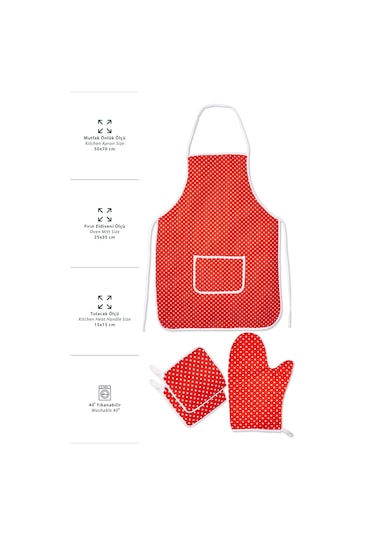3 Parça Sıvı Geçirmez Mutfak Önlüğü Isıya Dayanıklı Fırın Eldiveni Ve Tutacak & Mutfak Pişirme Seti