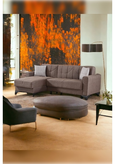 Mons Yataklı Köşe Koltuk Takımı - Kahve