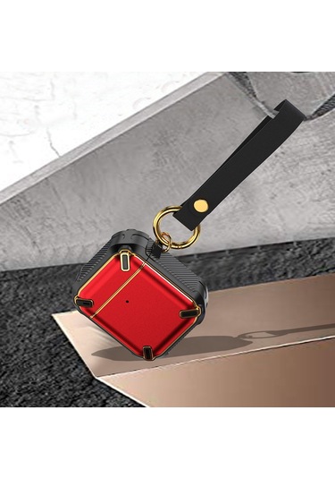 Kablosuz Kulaklık Darbeye Dayanıklı King Kong Ares Tpu Airpods Uyumlu 1/2 İçin Koruyucu Kılıf Altın