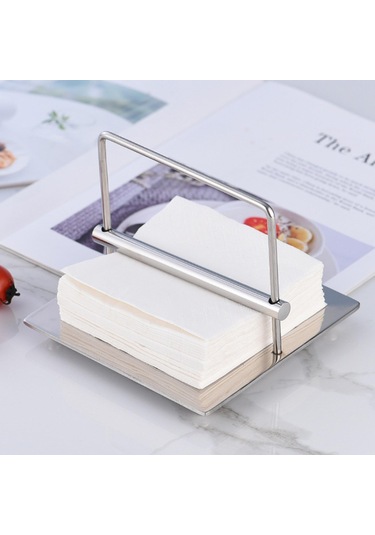 Homyl Kağıt Mendil Dispenseri Kafe Kartları Havlu Organizasyon Gümüş