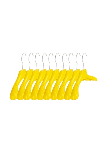 Çocuk SARI Elbise Mont Askısı 10 Adet Paketli 30 Cm Çocuk Askı Sarı