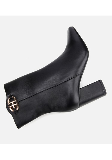 Hotiç Kadın Deri Siyah Kare Uçlu Bilekte Topuklu Bot 01boh312620a100 01boh312620a100 Siyah