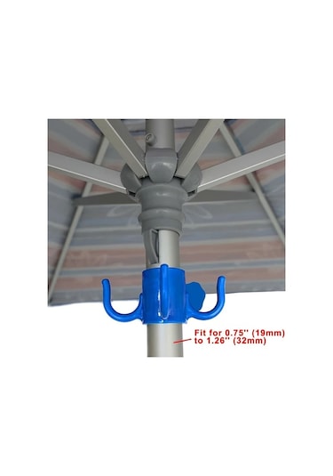Willowhaven 4 Adet Mavi Çok Amaçlı Plaj Şemsiyesi Kancası - Ayarlanabilir 4 Pençe Askı