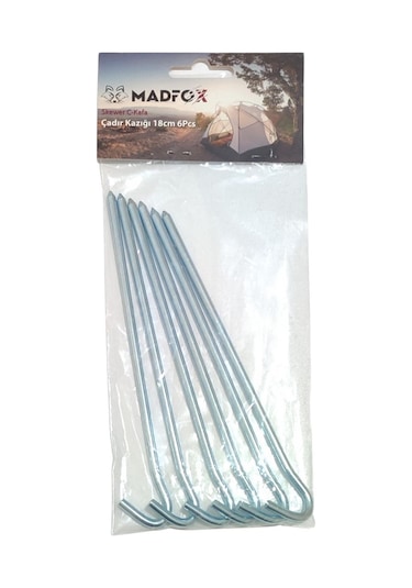 Madfox Skewer C-kafa Çadır Kazığı 18cm 6pcs Açık Bej