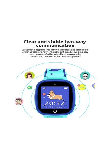 Leezsing 1.44" Kareli Renkli Ekranlı Çocuk Akıllı Saat (İthalatçı Garantili)