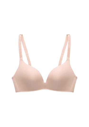 Bej Fallsweet Hiçbir Tel Dikişsiz Sutyen Ab Fincan Push Up Sütyen Kadınlar İçin Rahat İç Giyim Bej