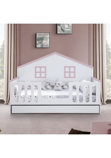 Bello Çocuk Odası Takımı, Bello Yavrulu Karyola, Fethiye 3 Kapaklı Dolap, Şifonyer - Pembe Renkli Bello Çocuk Odası Takımı, Bello Yavrulu Karyola, Fethiye 3 Kapaklı Dolap, Şifonyer - Pembe Renkli