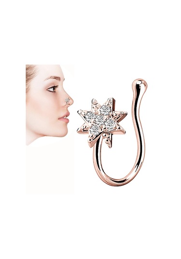 Suntek Sahte Burun Halkaları 18g Dudak Kulak Septum Altın-gül Altın